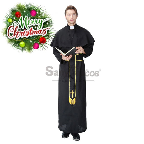 【In Stock】Halloween Cosplay Medieval Fashion Pastor Gown Costume Costumes