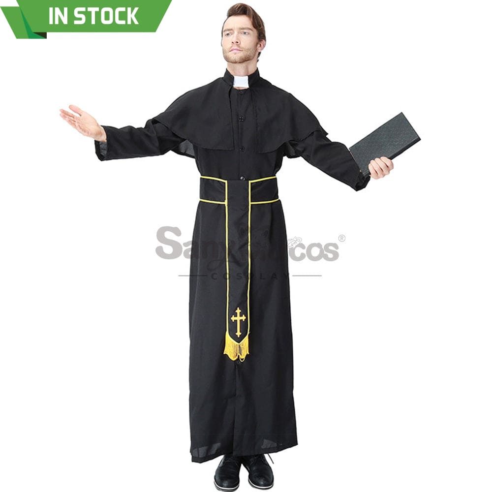 【In Stock】Halloween Cosplay Medieval Fashion Pastor Gown Costume Costumes