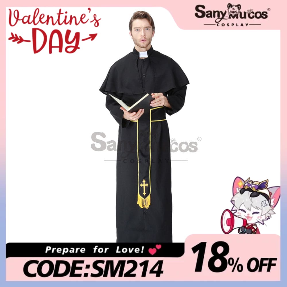 【In Stock】Halloween Cosplay Medieval Fashion Pastor Gown Costume Costumes