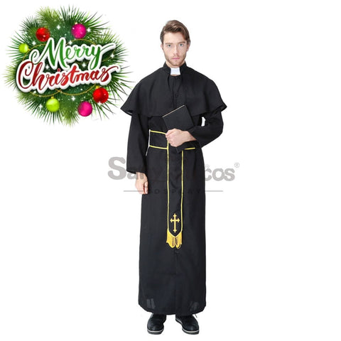 【In Stock】Halloween Cosplay Medieval Fashion Pastor Gown Costume Costumes