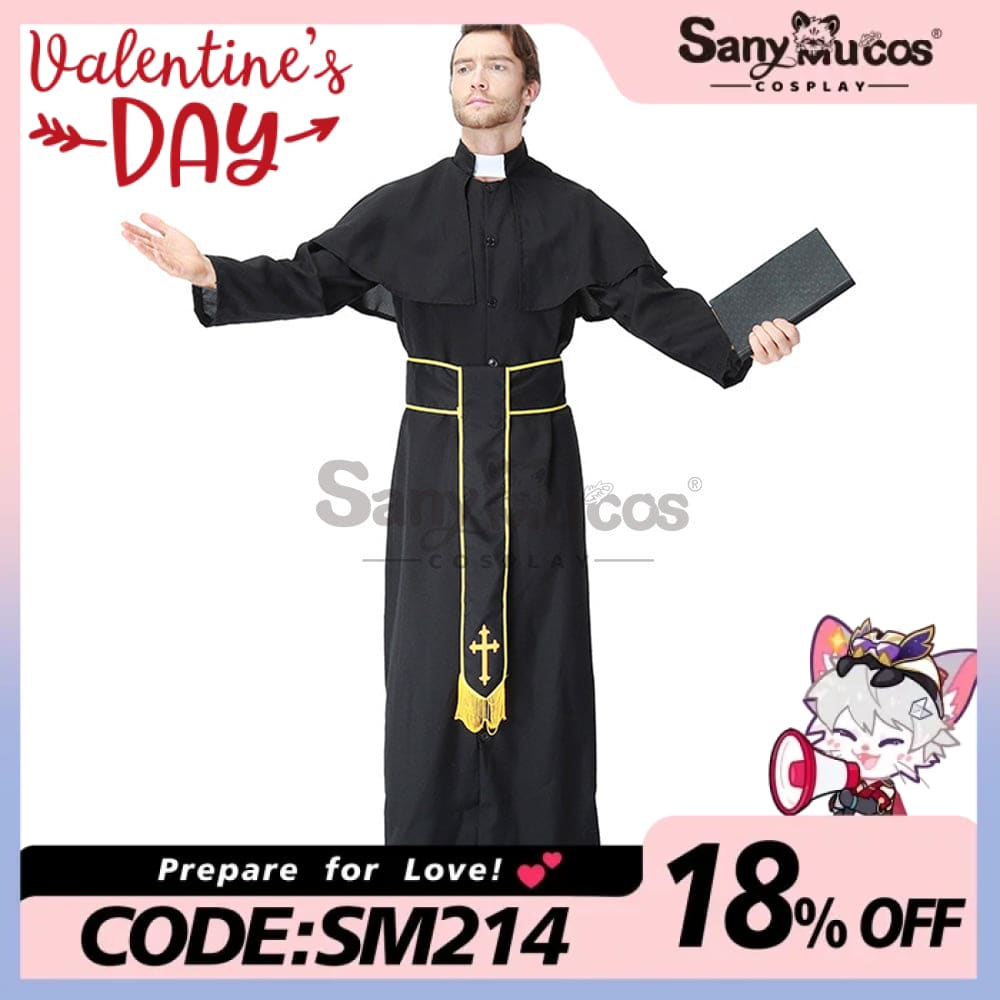 【In Stock】Halloween Cosplay Medieval Fashion Pastor Gown Costume Costumes