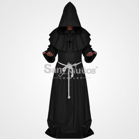 【In Stock】Halloween Cosplay Medieval Monk Costume Black / S Costumes