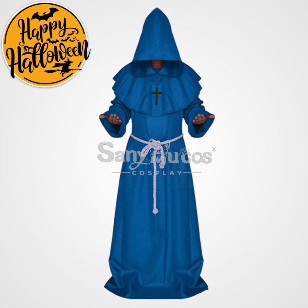 【In Stock】Halloween Cosplay Medieval Monk Costume Blue / S Costumes