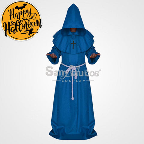 【In Stock】Halloween Cosplay Medieval Monk Costume Blue / S Costumes