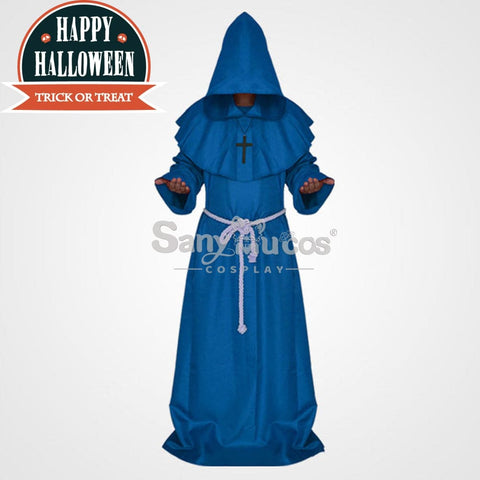 【In Stock】Halloween Cosplay Medieval Monk Costume Blue / S Costumes