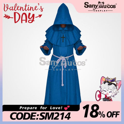 【In Stock】Halloween Cosplay Medieval Monk Costume Blue / S Costumes