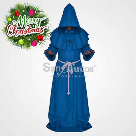 【In Stock】Halloween Cosplay Medieval Monk Costume Blue / S Costumes