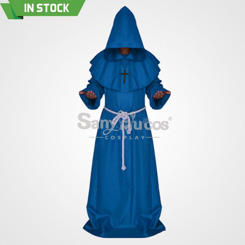 【In Stock】Halloween Cosplay Medieval Monk Costume Blue / S Costumes
