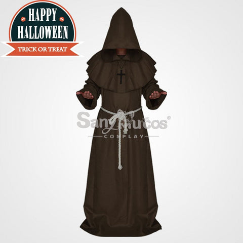 【In Stock】Halloween Cosplay Medieval Monk Costume Brown / S Costumes