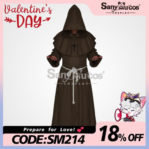 【In Stock】Halloween Cosplay Medieval Monk Costume Brown / S Costumes