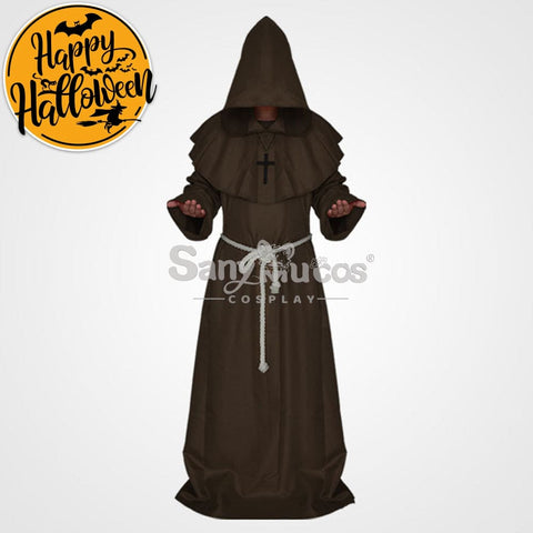 【In Stock】Halloween Cosplay Medieval Monk Costume Brown / S Costumes