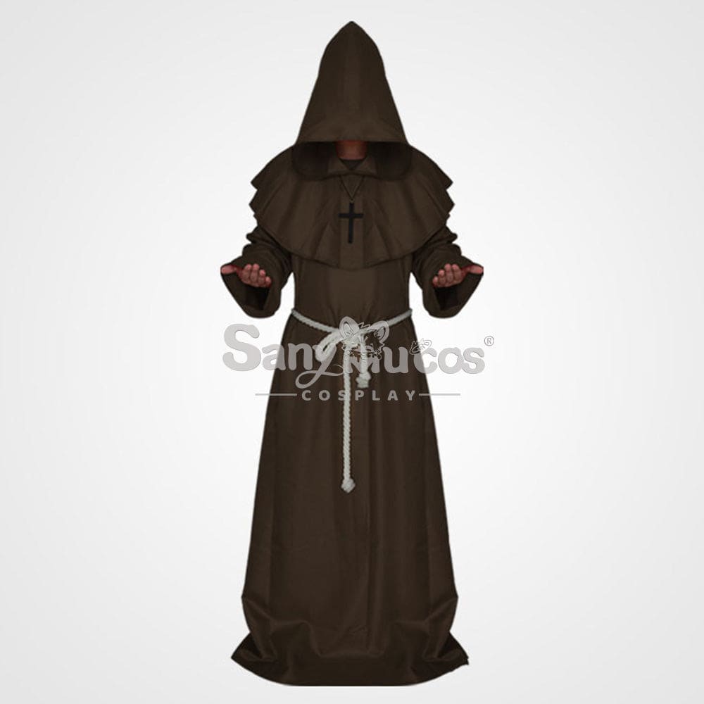 【In Stock】Halloween Cosplay Medieval Monk Costume Brown / S Costumes