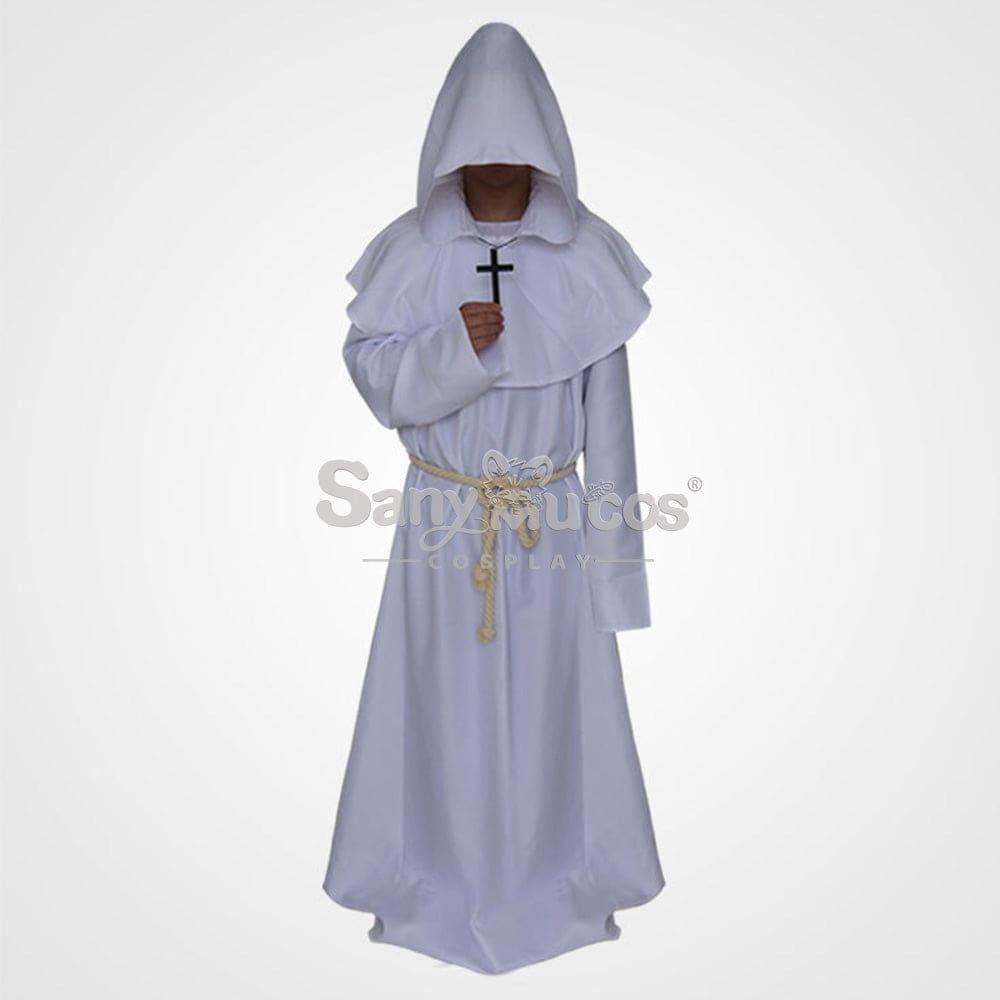 【In Stock】Halloween Cosplay Medieval Monk Costume White / S Costumes