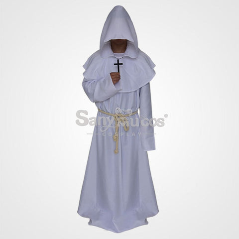 【In Stock】Halloween Cosplay Medieval Monk Costume White / S Costumes