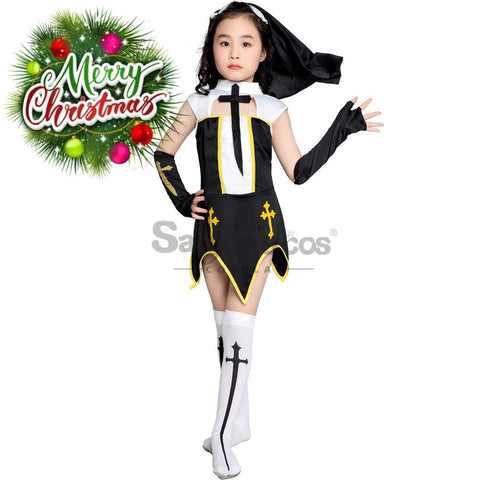 【In Stock】Halloween Cosplay Nun Costume Kid Size Costumes