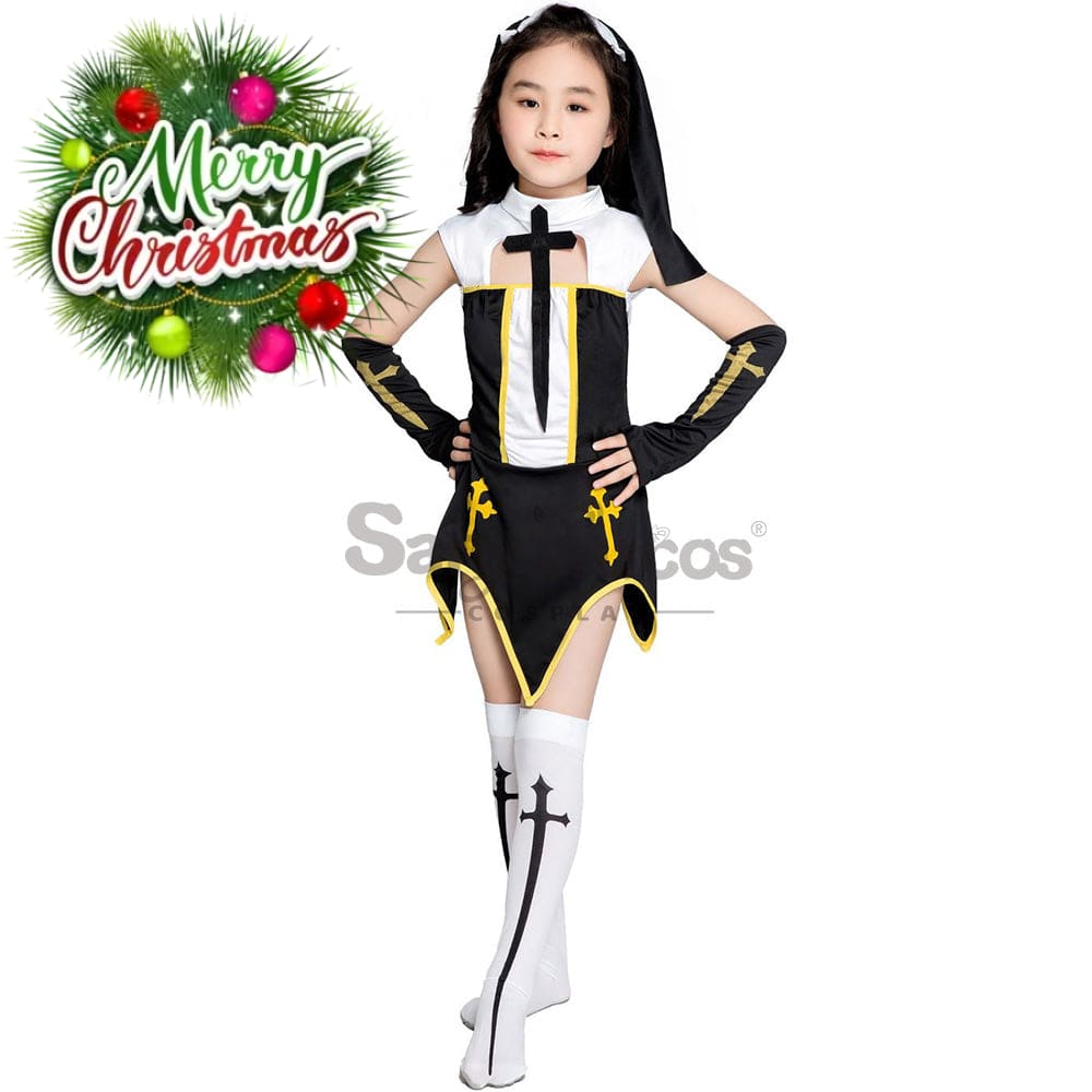 【In Stock】Halloween Cosplay Nun Costume Kid Size Costumes