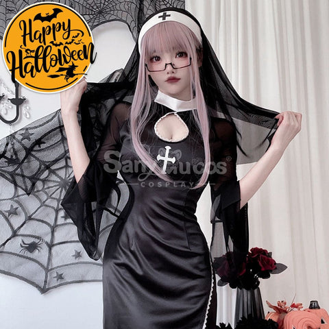 【In Stock】Halloween Cosplay Nun Vampire Gothic Black Costume Adult Stage Performance Costumes