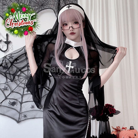 【In Stock】Halloween Cosplay Nun Vampire Gothic Black Costume Adult Stage Performance Costumes