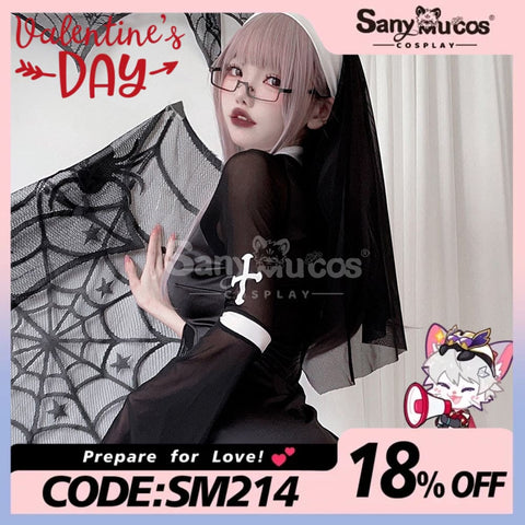 【In Stock】Halloween Cosplay Nun Vampire Gothic Black Costume Adult Stage Performance Costumes