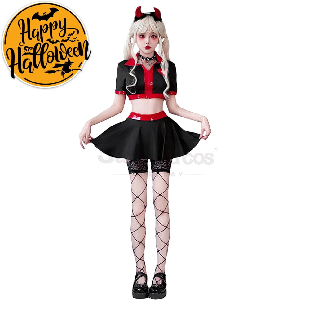 【In Stock】Halloween Cosplay Nurse Gothic Sexy Black Dress Stage Performance Costume Costumes