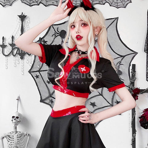 【In Stock】Halloween Cosplay Nurse Gothic Sexy Black Dress Stage Performance Costume Costumes