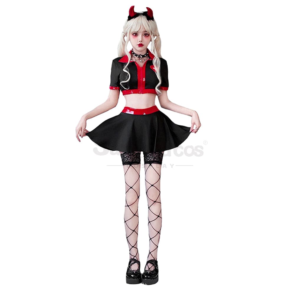 【In Stock】Halloween Cosplay Nurse Gothic Sexy Black Dress Stage Performance Costume Costumes