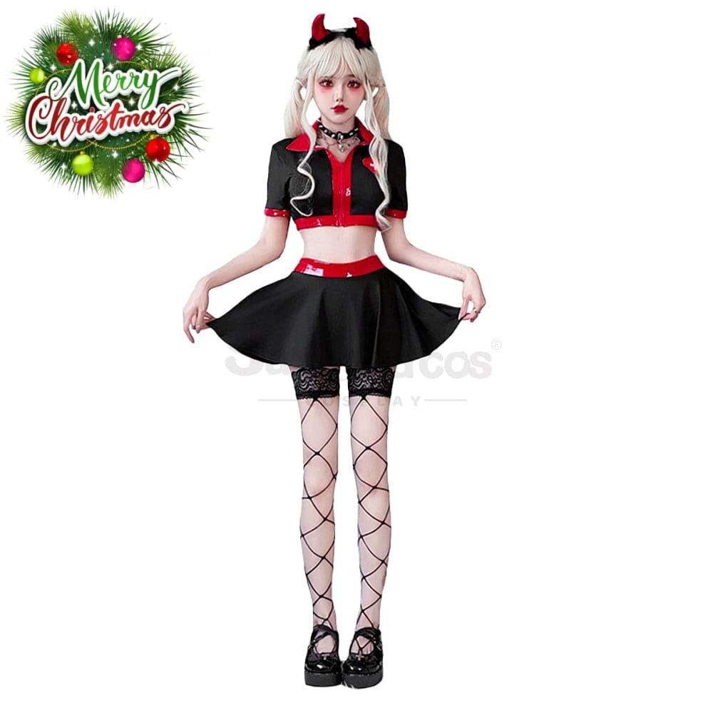【In Stock】Halloween Cosplay Nurse Gothic Sexy Black Dress Stage Performance Costume Costumes