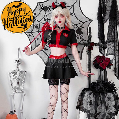 【In Stock】Halloween Cosplay Nurse Gothic Sexy Black Dress Stage Performance Costume Costumes