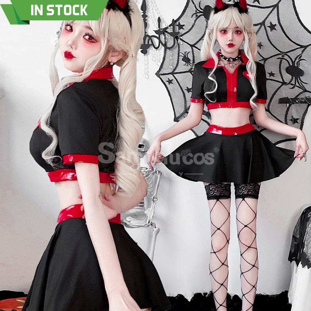 【In Stock】Halloween Cosplay Nurse Gothic Sexy Black Dress Stage Performance Costume Costumes