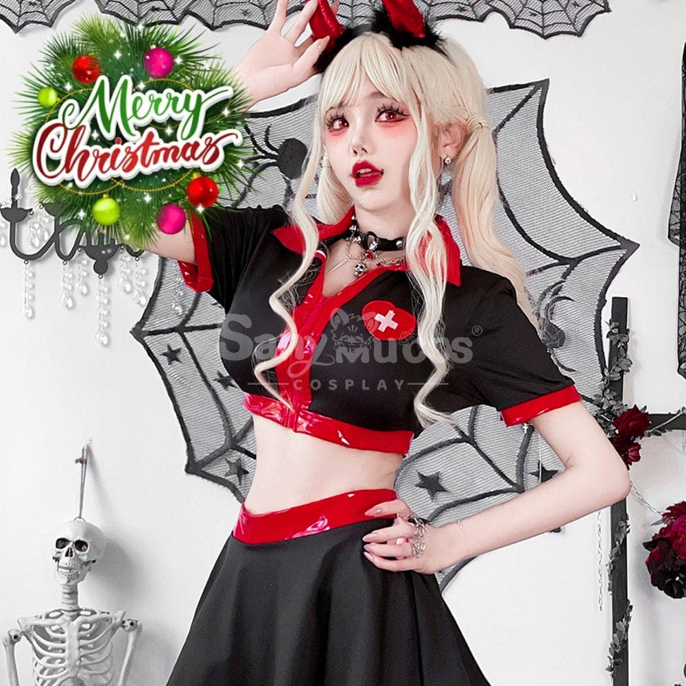 【In Stock】Halloween Cosplay Nurse Gothic Sexy Black Dress Stage Performance Costume Costumes