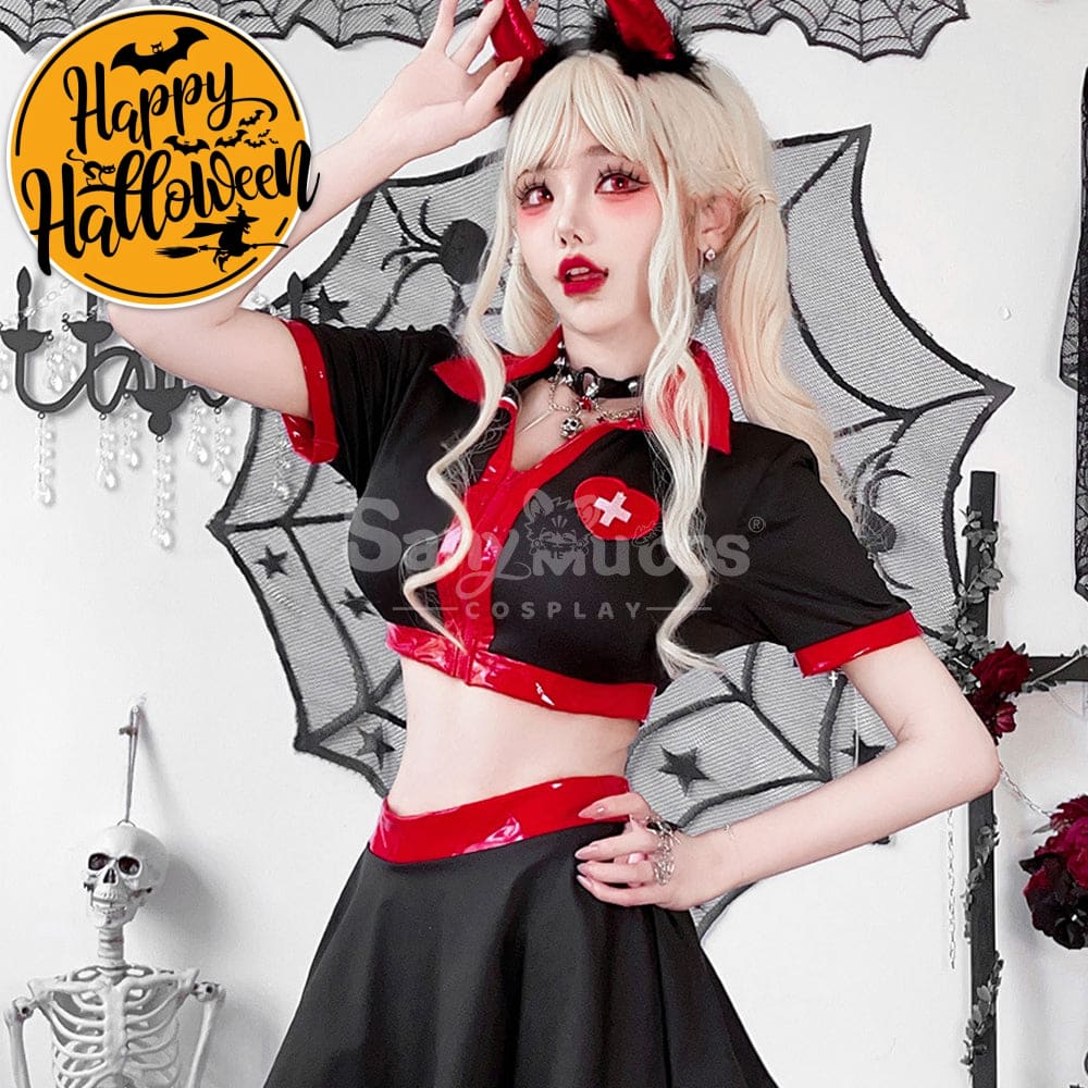 【In Stock】Halloween Cosplay Nurse Gothic Sexy Black Dress Stage Performance Costume Costumes
