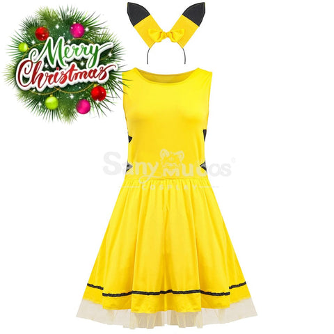 【In Stock】Halloween Cosplay Pikachu Dress Costume Costumes