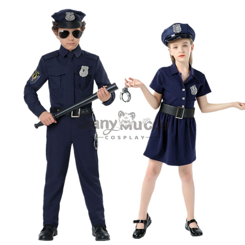 【In Stock】Halloween Cosplay Police Costume Kid Size Costumes