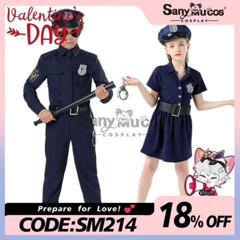 【In Stock】Halloween Cosplay Police Costume Kid Size Costumes