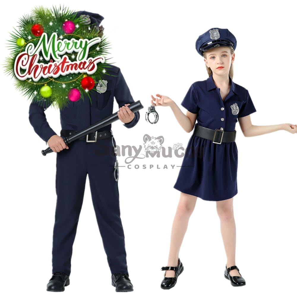 【In Stock】Halloween Cosplay Police Costume Kid Size Costumes