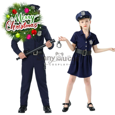 【In Stock】Halloween Cosplay Police Costume Kid Size Costumes