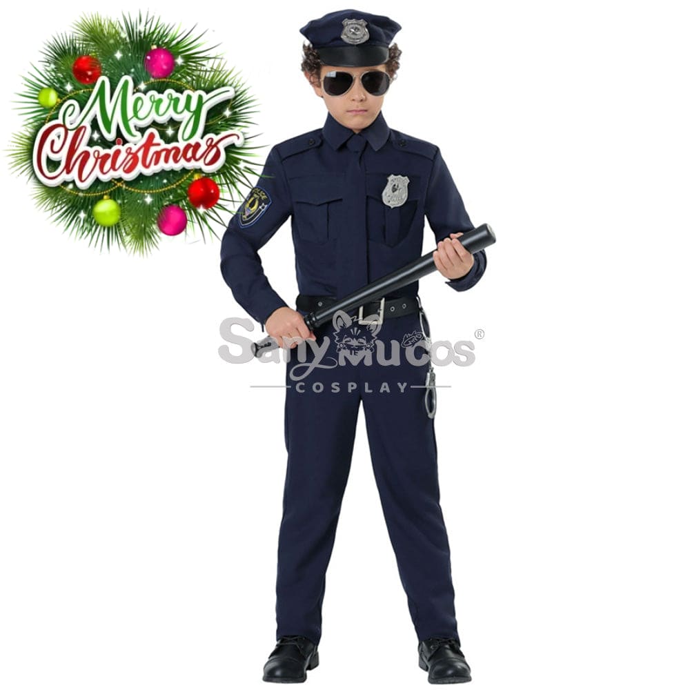 【In Stock】Halloween Cosplay Police Costume Kid Size Male / S Costumes