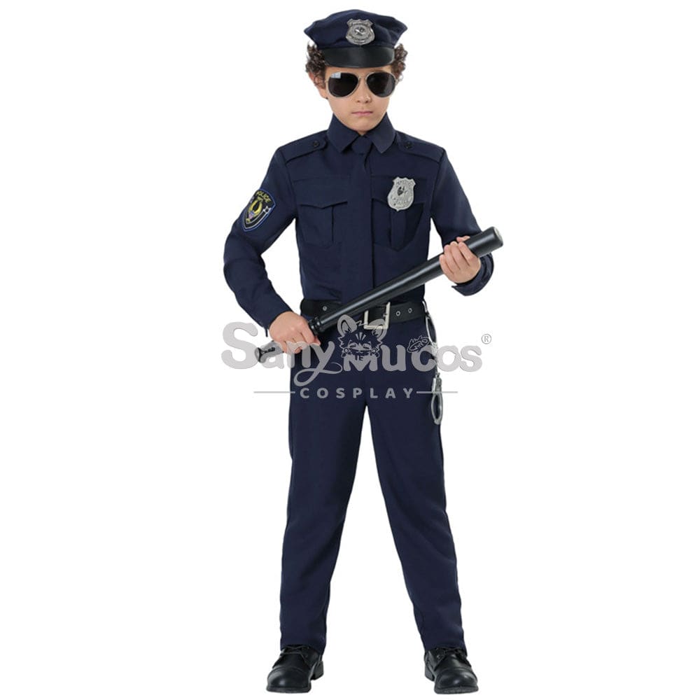 【In Stock】Halloween Cosplay Police Costume Kid Size Male / S Costumes