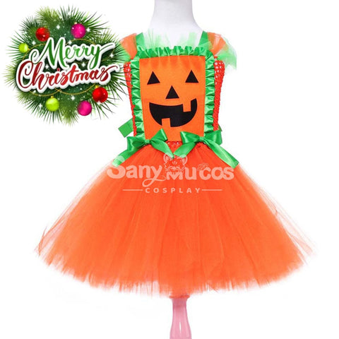 【In Stock】Halloween Cosplay Pumpkin Dress Costume Kid Size Costumes