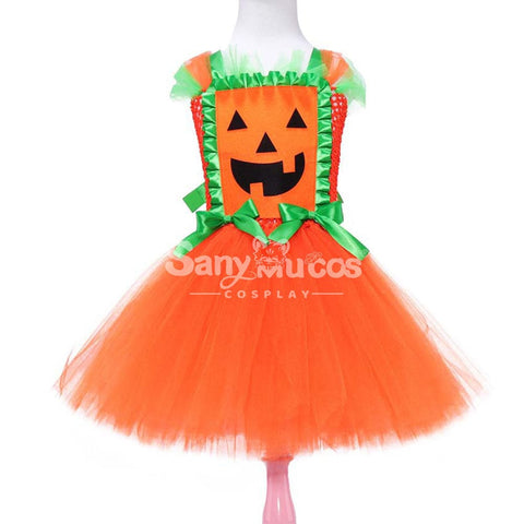 【In Stock】Halloween Cosplay Pumpkin Dress Costume Kid Size Costumes