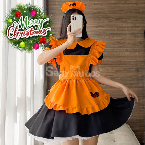 【In Stock】Halloween Cosplay Pumpkin Maid Dress Stage Performance Costume Costumes