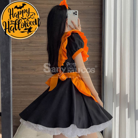 【In Stock】Halloween Cosplay Pumpkin Maid Dress Stage Performance Costume Costumes