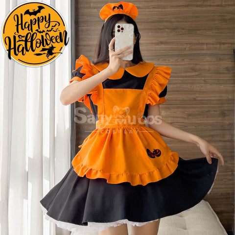 【In Stock】Halloween Cosplay Pumpkin Maid Dress Stage Performance Costume Costumes
