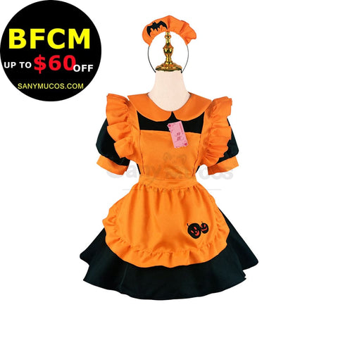 【In Stock】Halloween Cosplay Pumpkin Maid Dress Stage Performance Costume Costumes