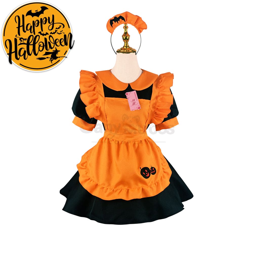 【In Stock】Halloween Cosplay Pumpkin Maid Dress Stage Performance Costume Costumes