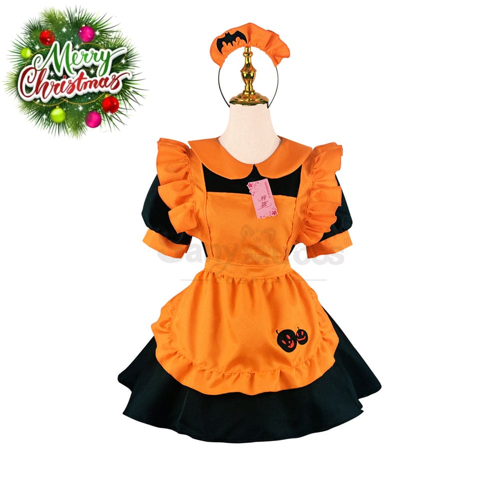 【In Stock】Halloween Cosplay Pumpkin Maid Dress Stage Performance Costume Costumes
