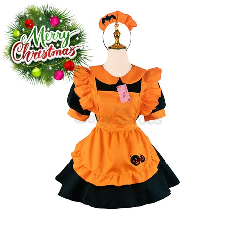 【In Stock】Halloween Cosplay Pumpkin Maid Dress Stage Performance Costume Costumes