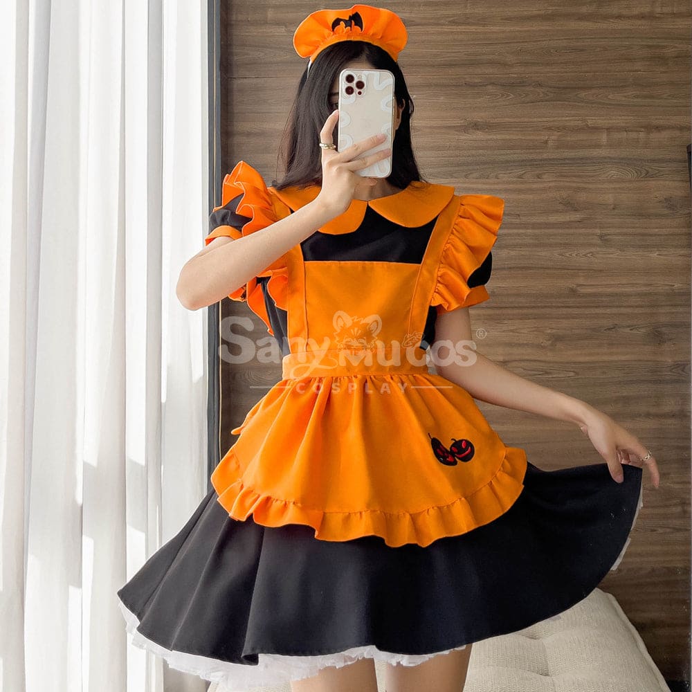 【In Stock】Halloween Cosplay Pumpkin Maid Dress Stage Performance Costume Costumes