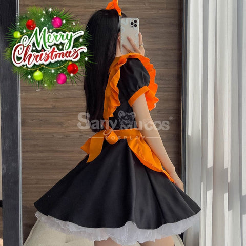 【In Stock】Halloween Cosplay Pumpkin Maid Dress Stage Performance Costume Costumes