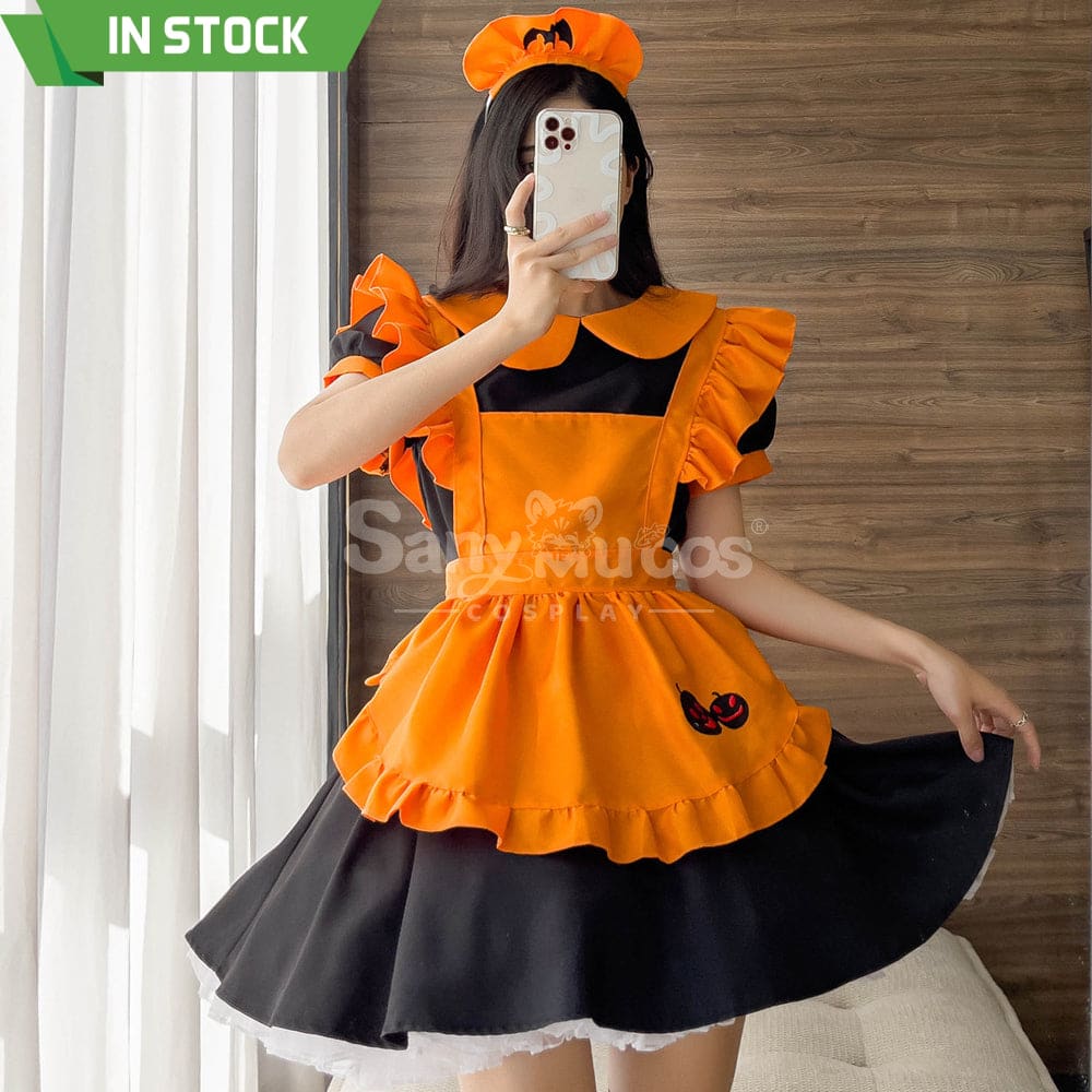 【In Stock】Halloween Cosplay Pumpkin Maid Dress Stage Performance Costume Costumes